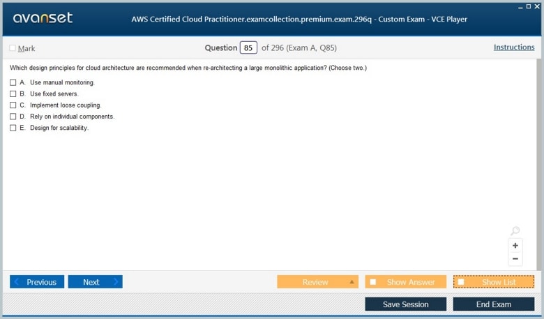 AWS Certified Cloud Practitioner Premium VCE Screenshot #3
